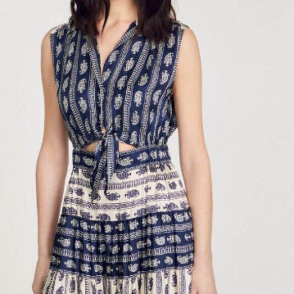 SANDRO paisley sleeveless maxi dress NWOT